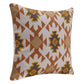 18" Orange And White Geometric Cotton Throw Pillow Cover