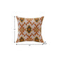 18" Orange And Off White Geometric Cotton Throw Pillow Cover