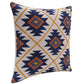 18" Blue And Orange Geometric Cotton Throw Pillow Cover