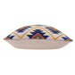 18" Blue And Orange Geometric Cotton Throw Pillow Cover