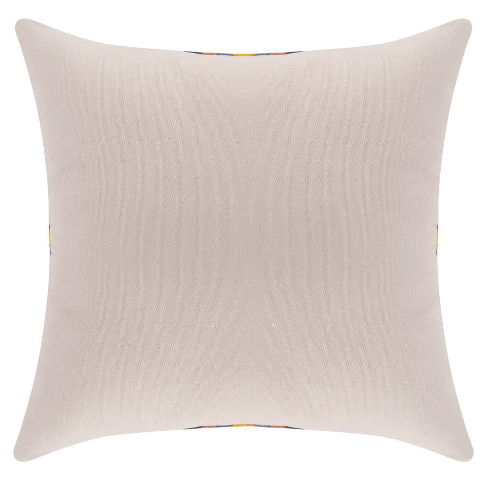 18" Navy Blue And Rust Geometric Cotton Throw Pillow Cover