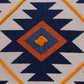 18" Blue And Orange Geometric Cotton Throw Pillow Cover