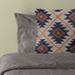 18" Navy Blue And Rust Geometric Cotton Throw Pillow Cover