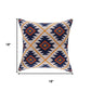 18" Blue And Orange Geometric Cotton Throw Pillow Cover