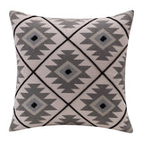 18" Gray And Black Geometric Cotton Throw Pillow Cover