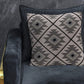 18" Gray And Black Geometric Cotton Throw Pillow Cover