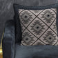 18" Gray And Black Geometric Cotton Throw Pillow Cover