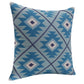 18" Blue And White Geometric Cotton Throw Pillow Cover
