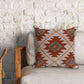 18" Orange And White Geometric Cotton Throw Pillow Cover