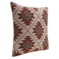 18" Rust And Off White Geometric Cotton Throw Pillow Cover
