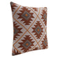 18" Orange And White Geometric Cotton Throw Pillow Cover