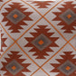 18" Orange And White Geometric Cotton Throw Pillow Cover