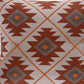 18" Rust And Off White Geometric Cotton Throw Pillow Cover