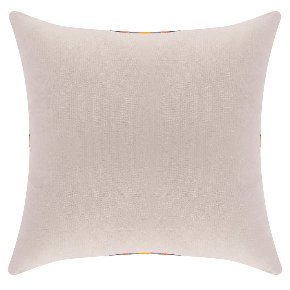 18" Orange And White Geometric Cotton Throw Pillow Cover