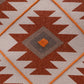 18" Rust And Off White Geometric Cotton Throw Pillow Cover