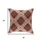 18" Rust And Off White Geometric Cotton Throw Pillow Cover