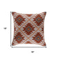 18" Orange And White Geometric Cotton Throw Pillow Cover
