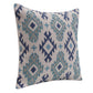 18" Navy Blue Light Gray And Light Blue Geometric Cotton Throw Pillow Cover