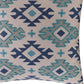 18" Navy Blue Light Gray And Light Blue Geometric Cotton Throw Pillow Cover