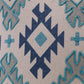 18" Navy Blue Light Gray And Light Blue Geometric Cotton Throw Pillow Cover