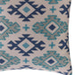 18" Navy Blue Light Gray And Light Blue Geometric Cotton Throw Pillow Cover