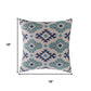 18" Blue And Gray Geometric Cotton Throw Pillow Cover