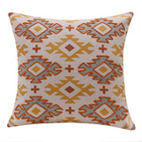 18" Yellow And Orange Geometric Cotton Throw Pillow Cover