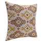 18" Yellow Rust And Cream Geometric Cotton Throw Pillow Cover