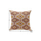 18" Yellow Rust And Cream Geometric Cotton Throw Pillow Cover