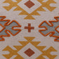 18" Yellow Rust And Cream Geometric Cotton Throw Pillow Cover
