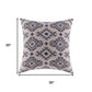 20" Blue And Gray Geometric Cotton Throw Pillow Cover