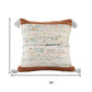 18" Brown Cream And Blue Color Block Cotton Throw Pillow Cover