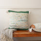 18" Green Cream And Blue Color Block Cotton Throw Pillow Cover