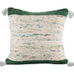 18" Green Cream And Blue Color Block Cotton Throw Pillow Cover