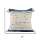 20" Blue And Cream Color Block Cotton Throw Pillow Cover