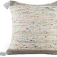 18" Gray White And Blue Color Block Cotton Throw Pillow Cover with Tassels