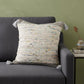 18" Gray White And Blue Color Block Cotton Throw Pillow Cover with Tassels