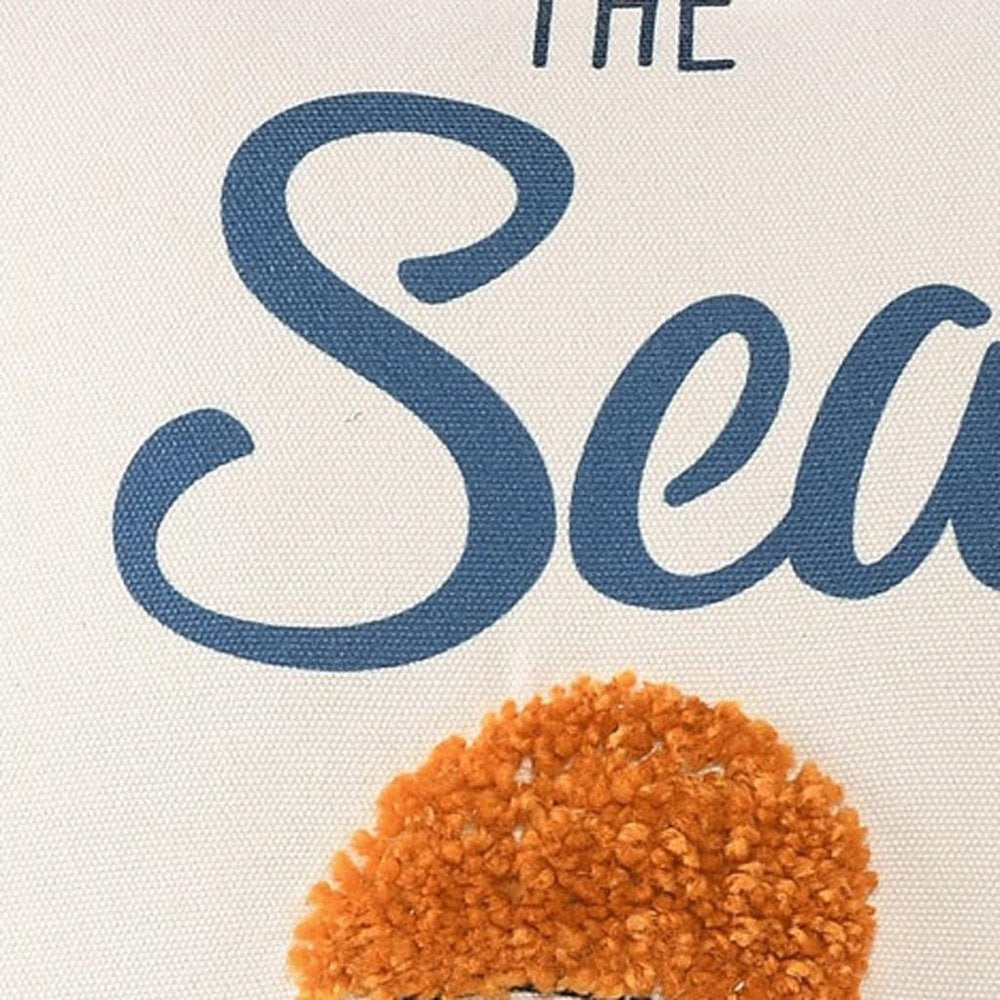 18" Blue And Yellow Beach Nautical Throw Pillow Cover