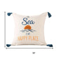 18" Blue And Yellow Beach Nautical Throw Pillow Cover