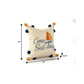 18" Cream Navy Blue And Orange Come Sail Away Beach Nautical Throw Pillow Cover