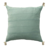 18" Green Cotton Throw Pillow Cover