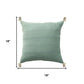 18" Green Cotton Throw Pillow Cover