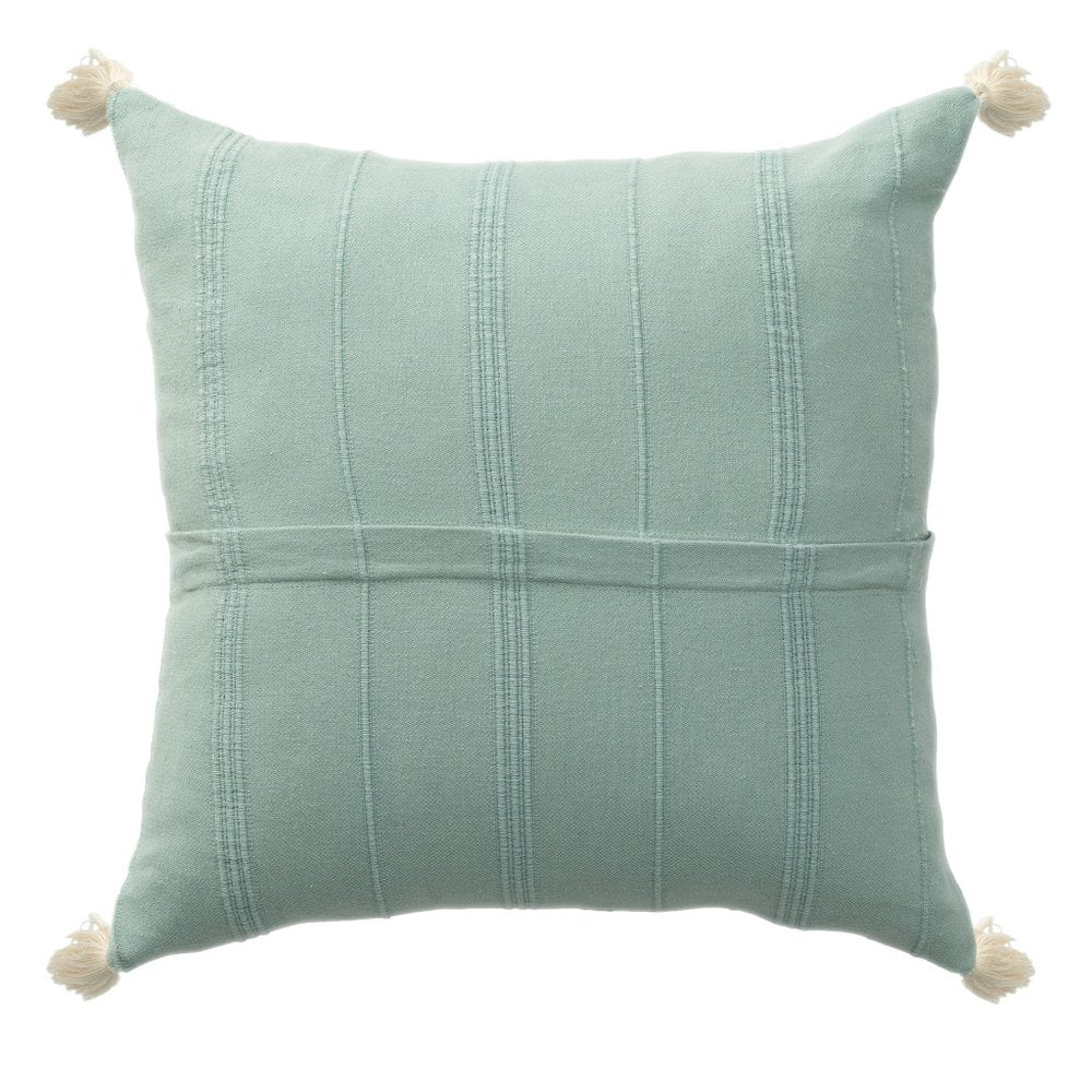18" Green Cotton Throw Pillow Cover