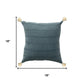 18" Gray And Blue Cotton Throw Pillow Cover