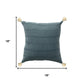 18" Gray And Blue Cotton Throw Pillow Cover