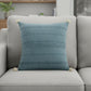 18" Gray And Blue Cotton Throw Pillow Cover