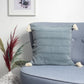 18" Gray And Blue Cotton Throw Pillow Cover