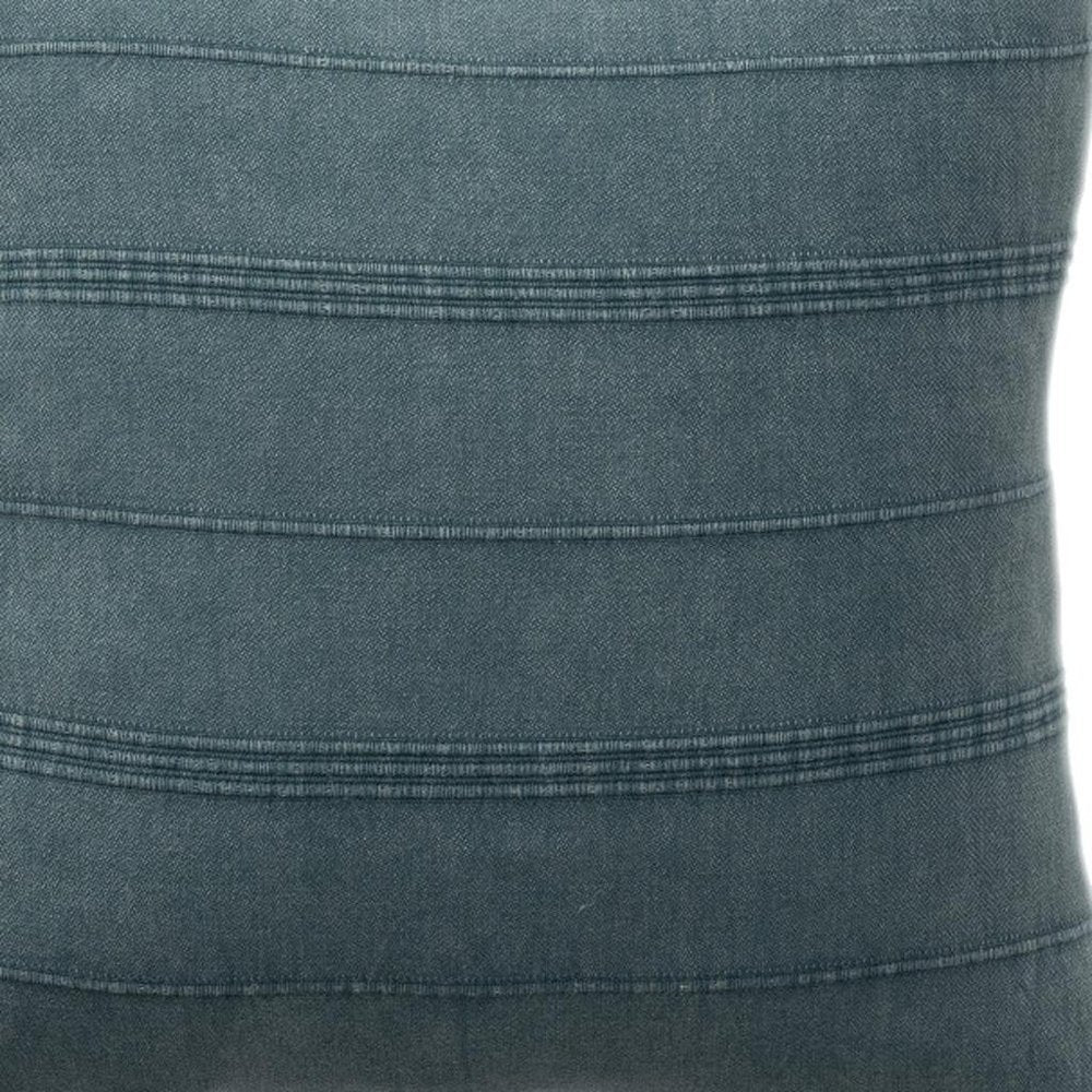 18" Gray And Blue Cotton Throw Pillow Cover