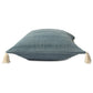 18" Gray And Blue Cotton Throw Pillow Cover