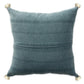 18" Gray And Blue Cotton Throw Pillow Cover
